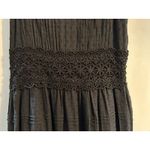 LOVE the Label Anthropologie Black Flocked Lace Crochet Tiered Cotton Maxi Sz XS Photo 7
