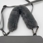 Calpak Faux Leather RFID Travel Wallet Gray Crossbody Shoulder Bag Fur Strap Photo 8