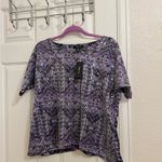 Style & Co  Geometric Purple Sequin Blouse Top NWT Photo 3