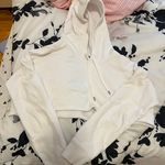 Athleta Super Cropped White Hoodie Photo 1