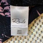 Rails  Whitney Pink Pineapple Print Black Linen Blend Button Down Shirt Top M Photo 5