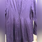 Soft Surroundings  Purple Pin-tuck Pleat Button Up Long Sleeve Top Size Medium Photo 3