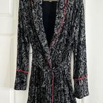 Soft Surroundings Robe Midnight Pink Peony Pink Tassel Size Small Side Pockets Photo 4