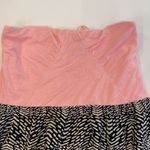 Roxy Strapless Casual Midi Dress Abstract Sz M Stretchy Women’s Pink Black Photo 2