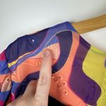 Nicole Miller  Womens Abstract Blouse Sz 3X‎ Colorful Retro V-Neck Puff Sleeve Photo 5