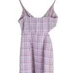ZARA  Mini Dress Womens M Pink Plaid Sleeveless Cutout Y2K Seersucker Coquette Photo 4