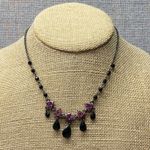 1928 Collection Gothic Black Crystal Dangle Necklace Witchycore Dark Romance Photo 0