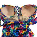 Gottex Sak’s Fifth Avenue Floral Corset Underwire Couture Designer Swimsuit Blue Size 8 Photo 7