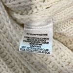 Z Supply  Evereve Luna Varsity V Neck Sweater White Navy Medium Distressed Photo 5