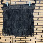 Kiwi Black Fringe Stud Belted‎ Skirt Size Small Photo 2