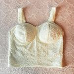 No Boundaries White Floral Crop Top Size Medium  Photo 0