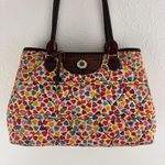 Brighton Multicolor Rainbow Heart To Heart Fabric Quilted Shoulder Bag Purse Photo 2