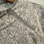 Talbots T by Fair Isle Fleece Pullover Gray White Large Petite Cozy Warm Photo 2