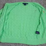 Ralph Lauren Vintage  Women's Green Cable Knit Cotton Cardigan Sweater Size M Photo 14