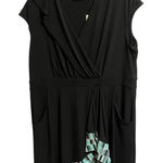 Apt. 9  Faux-Wrap Sleeveless‎ Black and green Dress Womens size Petit XL Photo 0