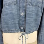 Bella Dahl  Tencel Oversized Cropped Denim Shirt Jacket in Light Blue XS NWT Photo 2