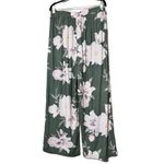 TICOSA women’s large printed palazzo lounge pants wide leg casual flowy no belt Green Photo 6