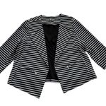 Roz & Ali Woman Black White Stripe Open Front 3/4 Sleeve Blazer Jacket Size 1X Photo 11