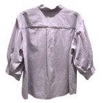 ODEEH Lilac Band Collar Puff Sleeve Button Up Blouse Shirt Women's Size 42 US 10 Purple Photo 4
