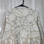 Tahari  Linen Blend Leaf Print Open Front Cardigan Jacket size L Large Photo 3