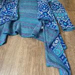 Say What? Say What aztec open front cardigan blue turquoise boho women’s size medium Photo 7