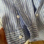 Nicole Miller Original  women’s button up nautical  100% linen striped shirt XL Photo 4