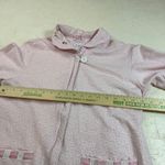 Aria  Pink Floral‎ Embroidered Cotton Robe Small 3/4 Sleeve Pockets Button Front Photo 6