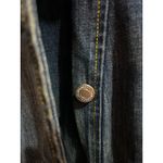 London Jean Double Breasted Denim Jacket Blue Yellow Stitching Women's XS Photo 3