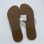 J.Crew ‎ factory Pearl Easy Summer Flip-flops 9 White Tan Preppy Vacation READ Photo 2