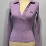 The Fifth Label  Womens Ribbed Knit Top Collared Deep V Neck Long Sleeve Size 4 Photo 0