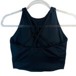Oysho  Black High Neck Strappy Sports Bra Medium Yoga Pilates Minimalist Top Photo 1