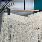 ZARA  ivory lace beaded, pencil skirt, size small Photo 3