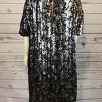 R & M Richards R&M Richard’s Black and silver sequin midi short sleeved dress size 22 w Photo 8