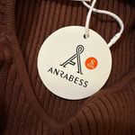 Anrabess Women’s Sweater Dress with Side Slits with Belt NWT Brown Photo 2