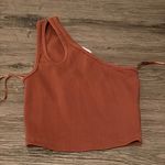 ZARA  double strap detail rusty red brown rib ribbed tank top small Photo 0