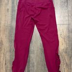 Lole Womens Small High Waist Leggings Dark Pink Side Pockets Lace Up Athletic Photo 3