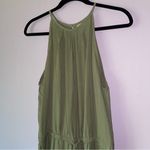 Cloth & Stone Size M Jumpsuit Green Wide Leg High Neck Neutral Minimalist Casual Photo 2