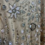 Mac Duggal Embellished Sequin One Shoulder Draped Gown Nude 14 Floral Prom 93635 Photo 9