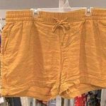 Old Navy Golden Mustard Yellow Linen Tie Waist Slouchy Shorts Photo 0