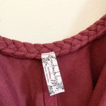 Free People Intimately  Burgundy Braided Strap V neck Crop Top US Small Photo 2