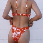 Orange Floral Smocked Bikini Size undefined Photo 2