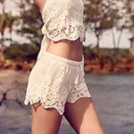 EXPRESS ✨
Women's Ivory Crocheted Tassel Shorts✨ Photo 0