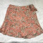 Paper Crane  Paisley Skirt Women's Small Peach, Neutral Lined Tie‎ Elastic Waist Photo 9