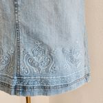 American Vintage Y2K Axcess Liz Claiborne Light Wash Embroidered Denim Mini Skirt Size 12 Photo 1
