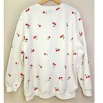 Vinyl Icons Cherry Embroidered White Crewneck Sweatshirt Size XL Photo 4
