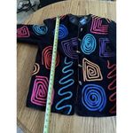 Allure 80s Vintage Sweater Triangle Swirly Novelty Print Cozy Unique M Button Up Black Size M Photo 4