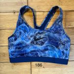 Nike  Women’s Dri-Fit Blue Swirl Patterned Sports Bra Size Medium EUC Photo 0
