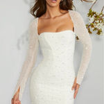 Oh Polly  Mini Dress Long Sleeve Ivory Photo 0