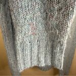 LL Bean Wool Blend Cardigan Sweater‎ Aquamarine Shawl Collar Cable Knit Size Med Blue Photo 2