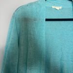 Eileen Fisher  Cardigan Sweater Open Front Linen Bright Blue Size Medium Photo 6